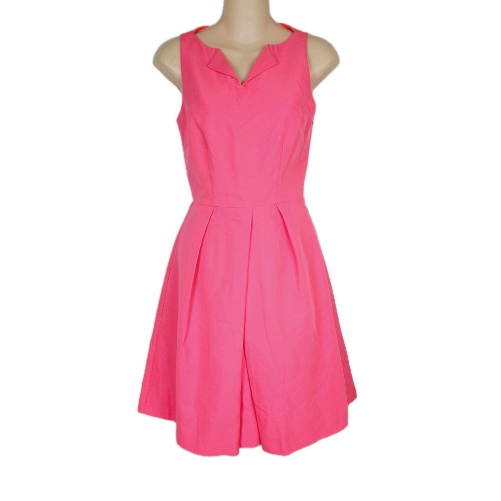 Ted Baker Pink Fit Flare Dress 0 Sleeveless Collared A-Line‎ Sleeveless Preppy